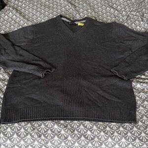 Bachrach Charcoal V-Neck Sweater for Men